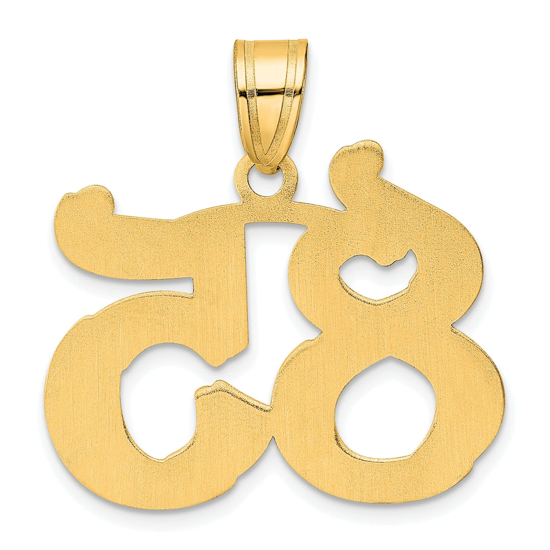 Lovely Rita's Pendants & Charms 14k Yellow Gold Polished Etched Finish Number 85 Charm Pendant