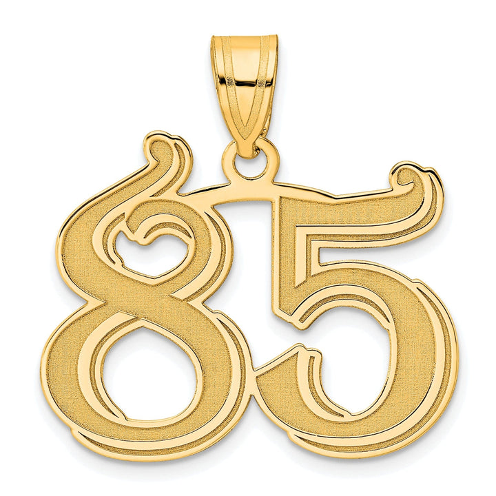 Lovely Rita's Pendants & Charms 14k Yellow Gold Polished Etched Finish Number 85 Charm Pendant