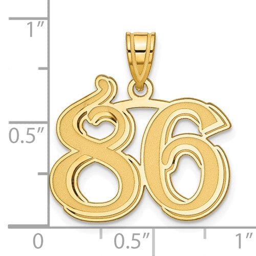 Lovely Rita's Pendants & Charms 14k Yellow Gold Polished Etched Finish Number 86 Charm Pendant