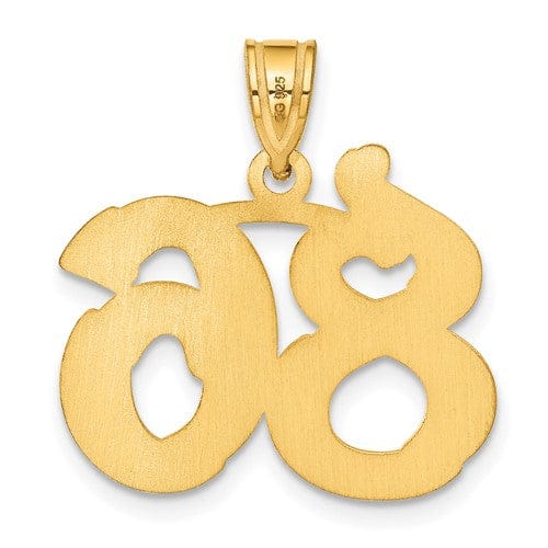 Lovely Rita's Pendants & Charms 14k Yellow Gold Polished Etched Finish Number 86 Charm Pendant