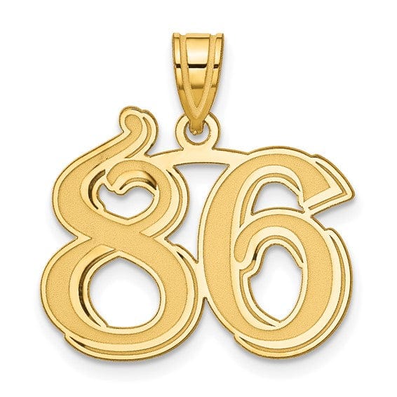 Lovely Rita's Pendants & Charms 14k Yellow Gold Polished Etched Finish Number 86 Charm Pendant