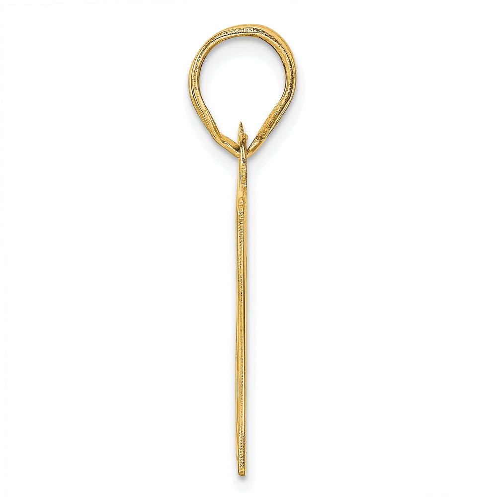 Lovely Rita's Pendants & Charms 14k Yellow Gold Polished Etched Finish Number 87 Charm Pendant