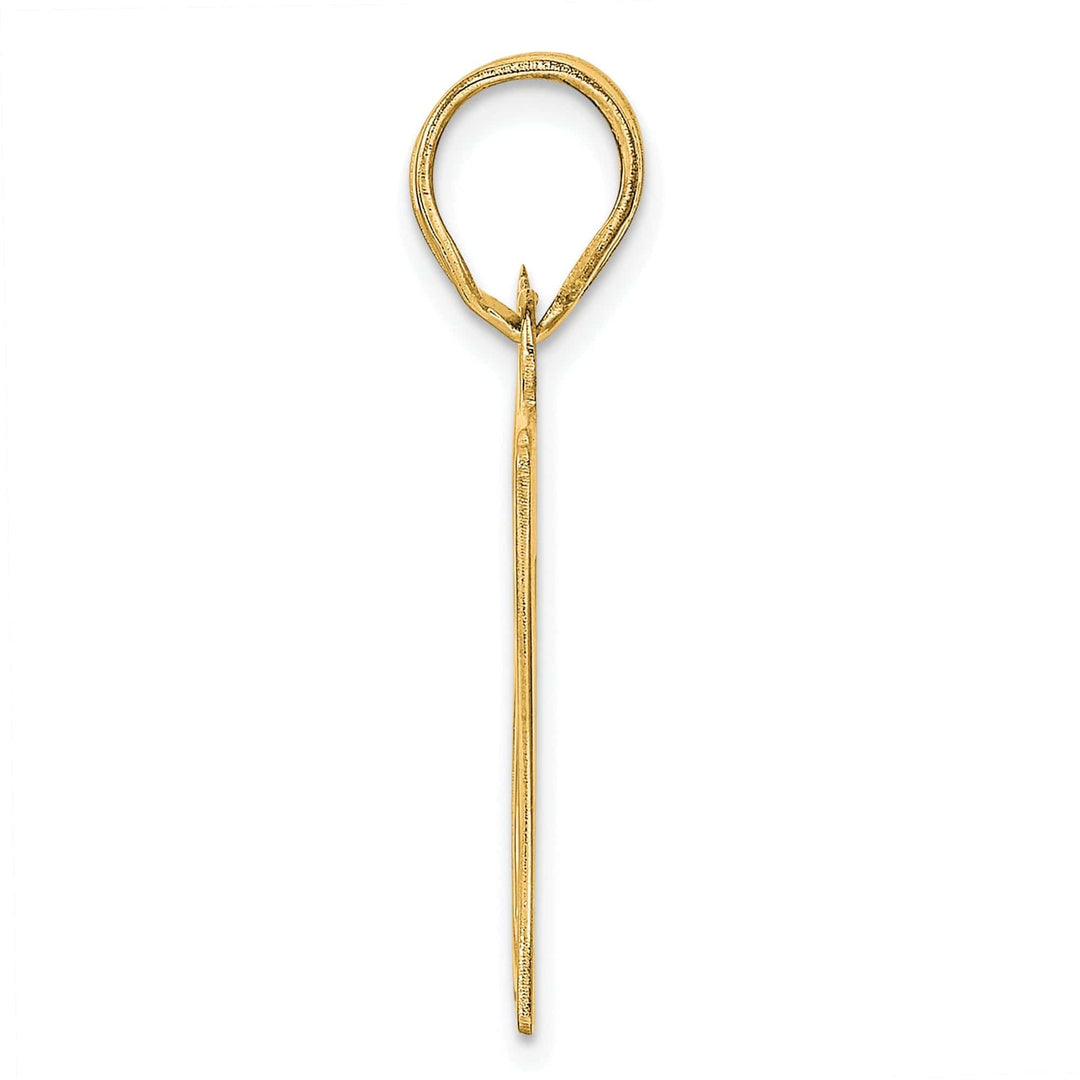 Lovely Rita's Pendants & Charms 14k Yellow Gold Polished Etched Finish Number 87 Charm Pendant
