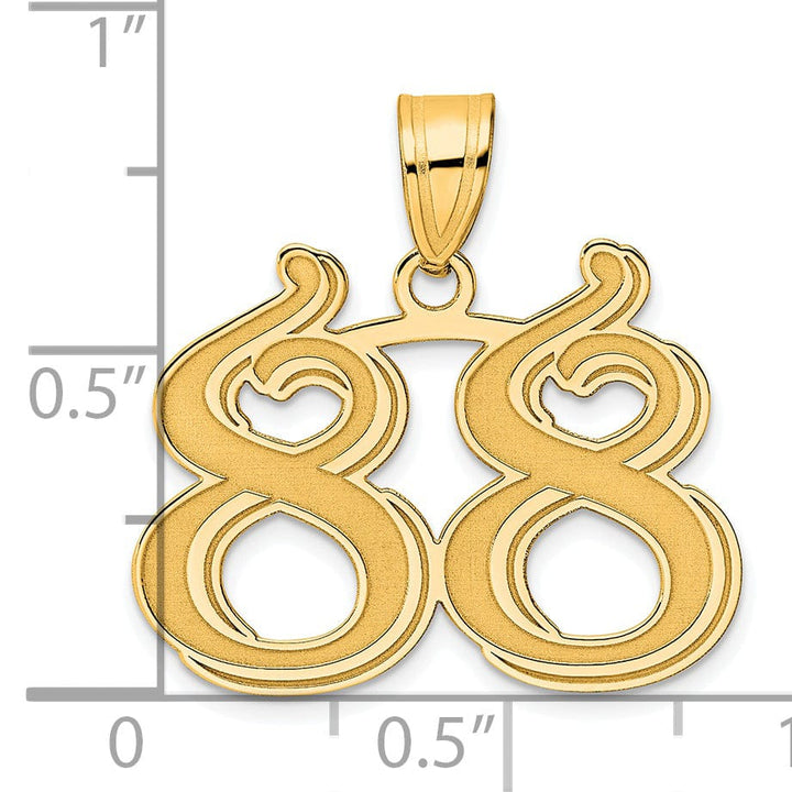 Lovely Rita's Pendants & Charms 14k Yellow Gold Polished Etched Finish Number 88 Charm Pendant
