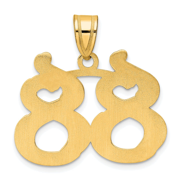 Lovely Rita's Pendants & Charms 14k Yellow Gold Polished Etched Finish Number 88 Charm Pendant