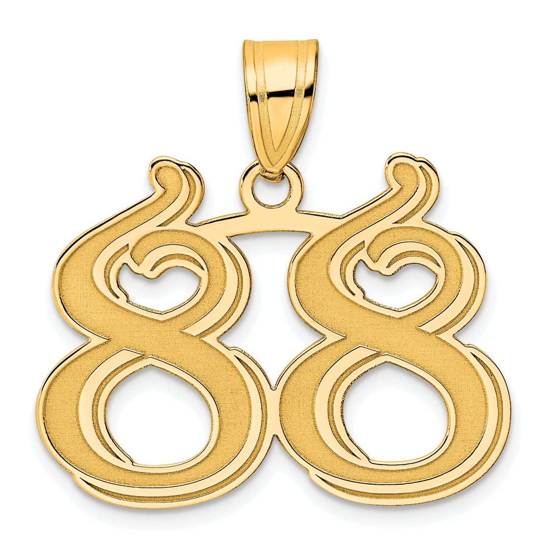 Lovely Rita's Pendants & Charms 14k Yellow Gold Polished Etched Finish Number 88 Charm Pendant
