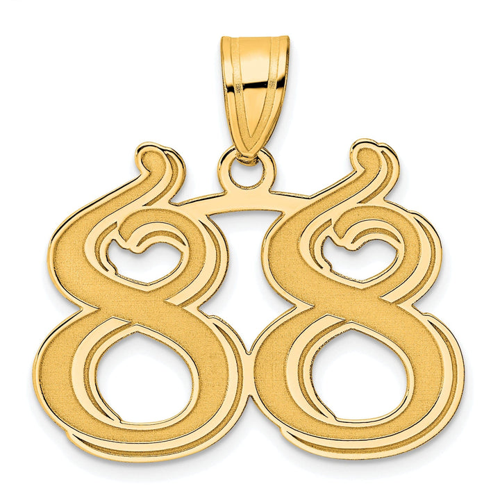 Lovely Rita's Pendants & Charms 14k Yellow Gold Polished Etched Finish Number 88 Charm Pendant