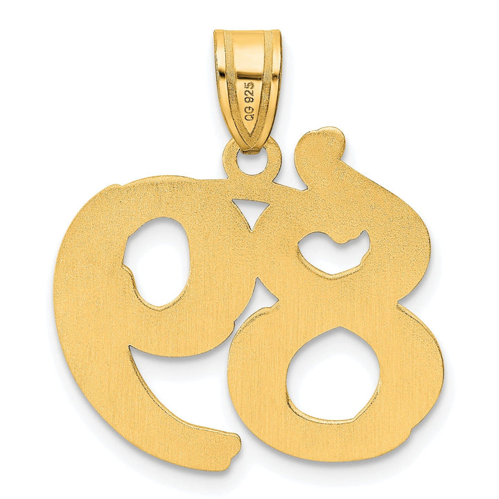Lovely Rita's Pendants & Charms 14k Yellow Gold Polished Etched Finish Number 89 Charm Pendant