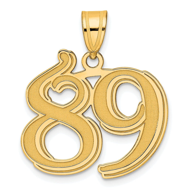 Lovely Rita's Pendants & Charms 14k Yellow Gold Polished Etched Finish Number 89 Charm Pendant