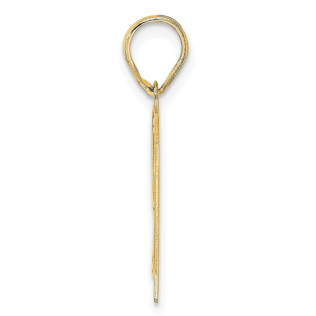 Lovely Rita's Pendants & Charms 14k Yellow Gold Polished Etched Finish Number 91 Charm Pendant