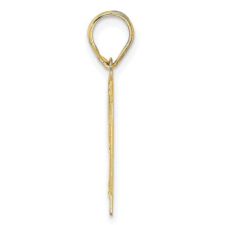 Lovely Rita's Pendants & Charms 14k Yellow Gold Polished Etched Finish Number 91 Charm Pendant
