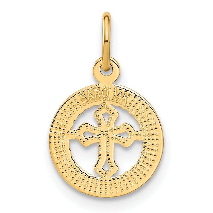 Lovely Rita's Pendants & Charms 14K Yellow Gold Polished Eternal Life Cross in Circle Design Pendant