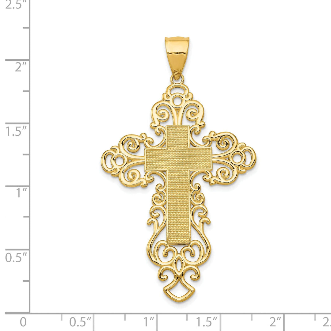 Lovely Rita's Pendants & Charms 14k Yellow Gold Polished Fancy Cross Pendant