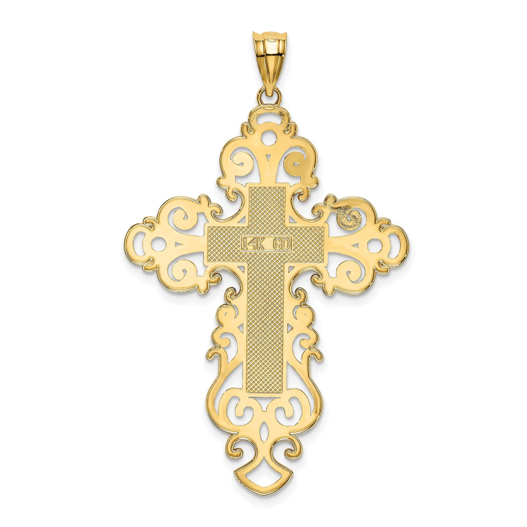 Lovely Rita's Pendants & Charms 14k Yellow Gold Polished Fancy Cross Pendant