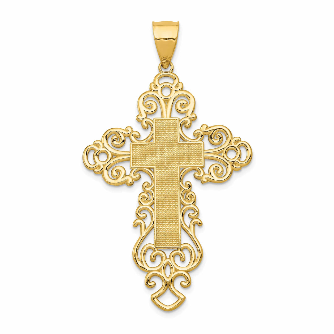 Lovely Rita's Pendants & Charms 14k Yellow Gold Polished Fancy Cross Pendant