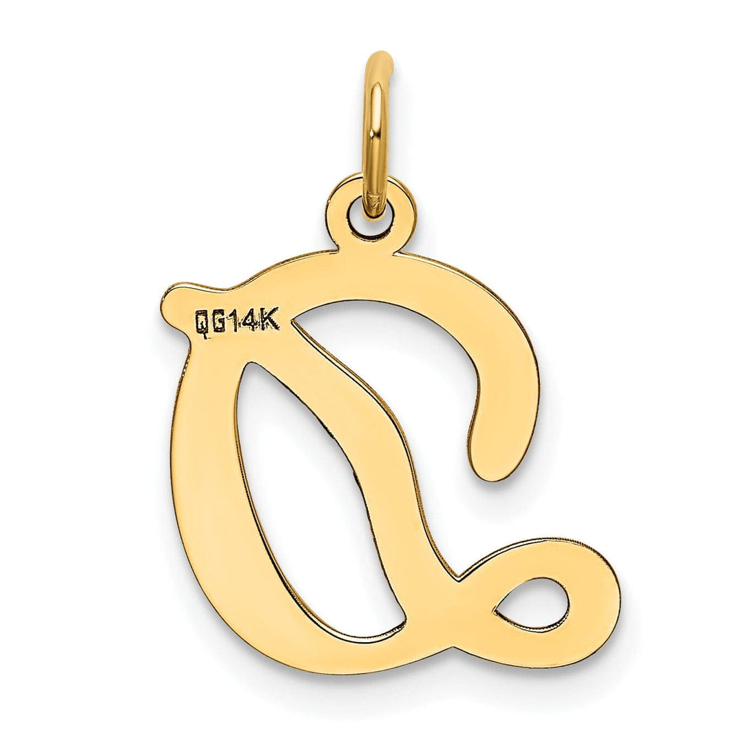 Lovely Rita's Pendants & Charms 14k Yellow Gold Polished Fancy Initial D Charm