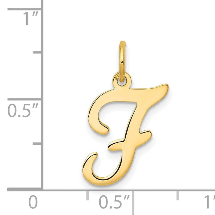 Lovely Rita's Pendants & Charms 14k Yellow Gold Polished Fancy Initial F Charm