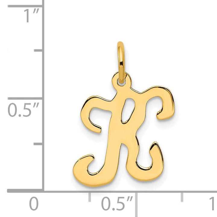 Lovely Rita's Pendants & Charms 14k Yellow Gold Polished Fancy Initial K Charm