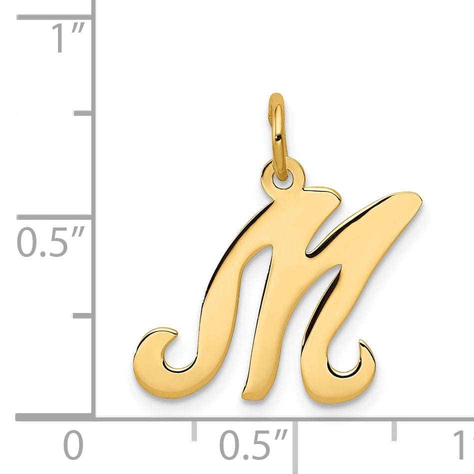 Lovely Rita's Pendants & Charms 14k Yellow Gold Polished Fancy Initial M Charm