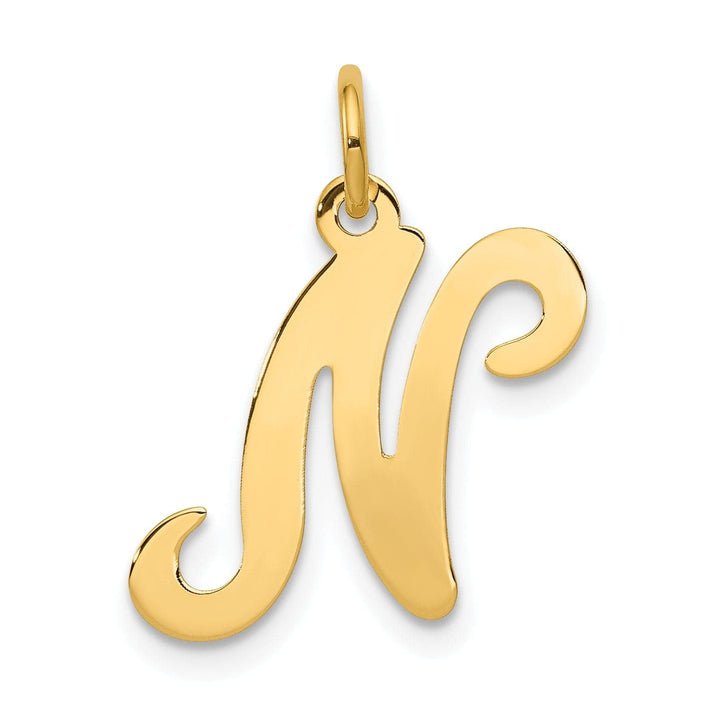 Lovely Rita's Pendants & Charms 14k Yellow Gold Polished Fancy Initial N Charm