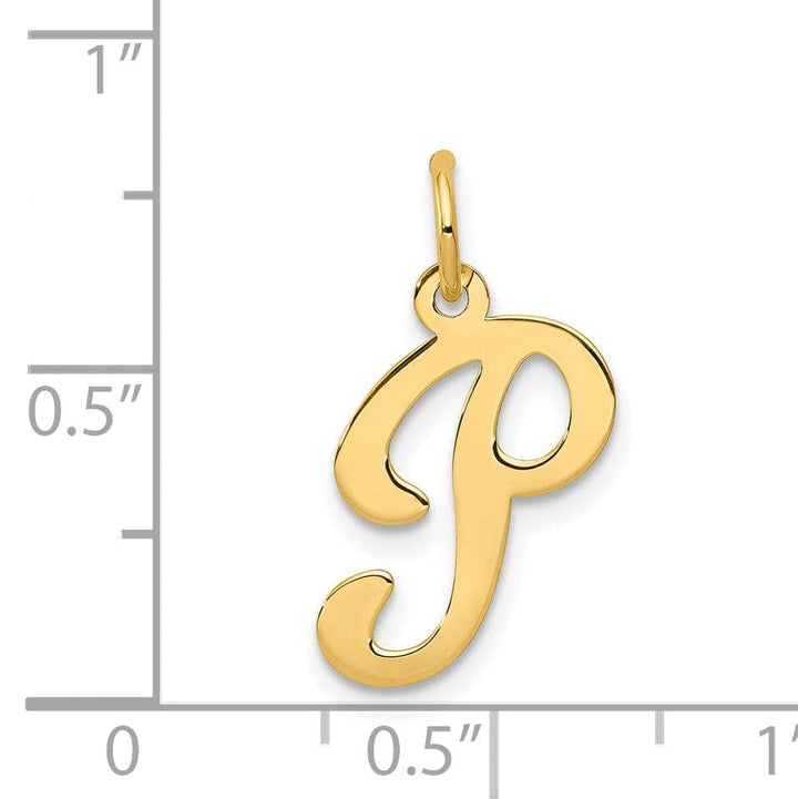 Lovely Rita's Pendants & Charms 14k Yellow Gold Polished Fancy Initial P Charm