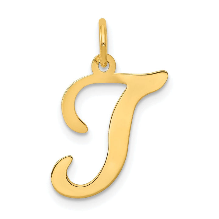 Lovely Rita's Pendants & Charms 14k Yellow Gold Polished Fancy Initial T Charm