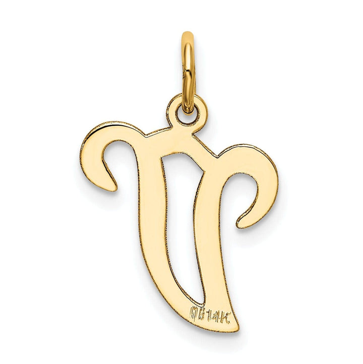 Lovely Rita's Pendants & Charms 14k Yellow Gold Polished Fancy Initial V Charm