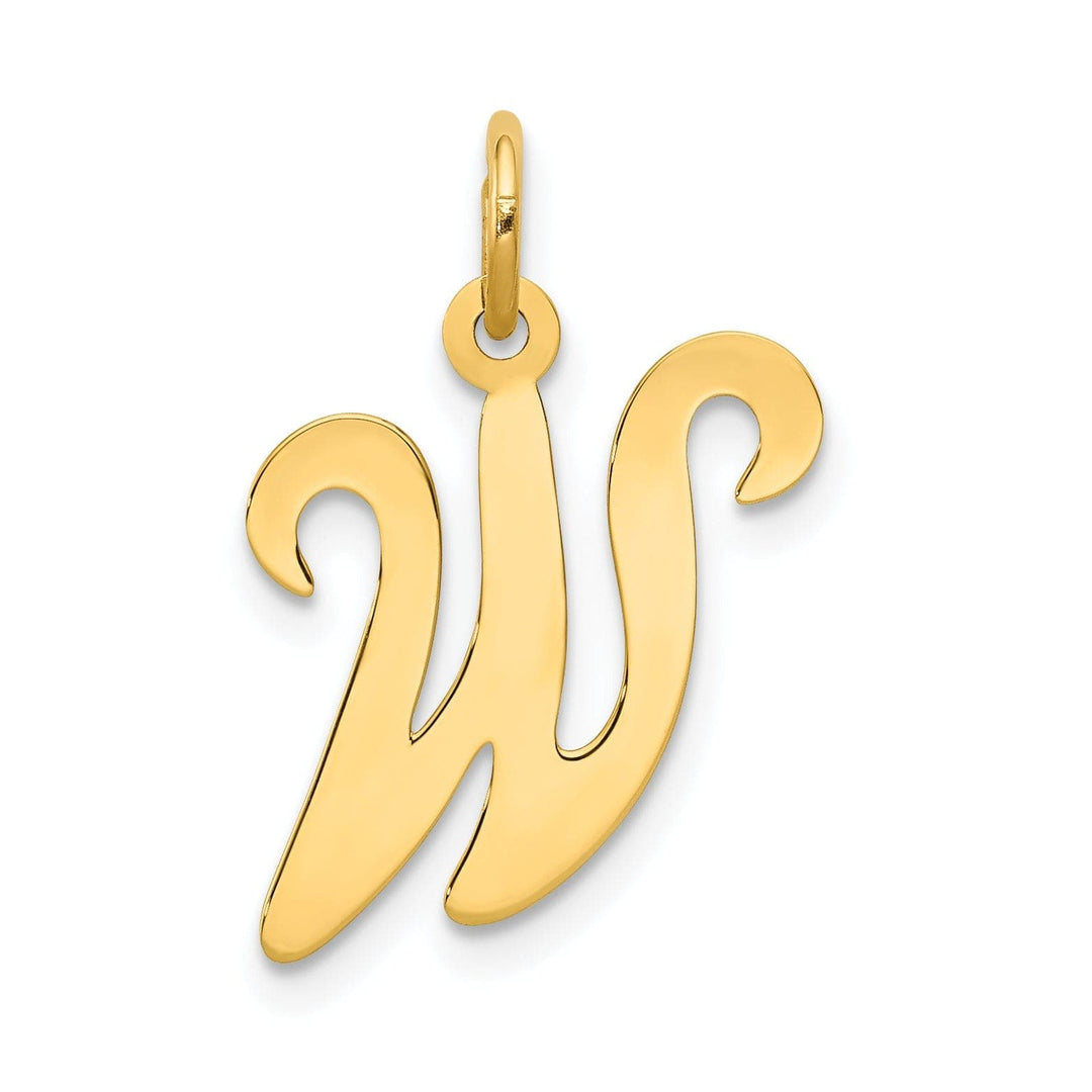 Lovely Rita's Pendants & Charms 14k Yellow Gold Polished Fancy Initial W Charm