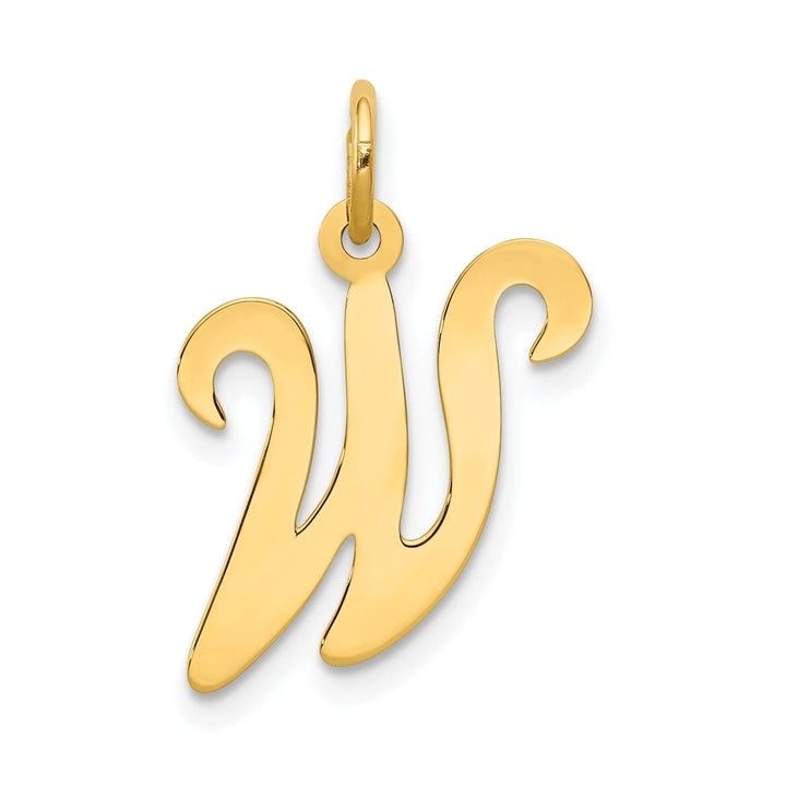 Lovely Rita's Pendants & Charms 14k Yellow Gold Polished Fancy Initial W Charm