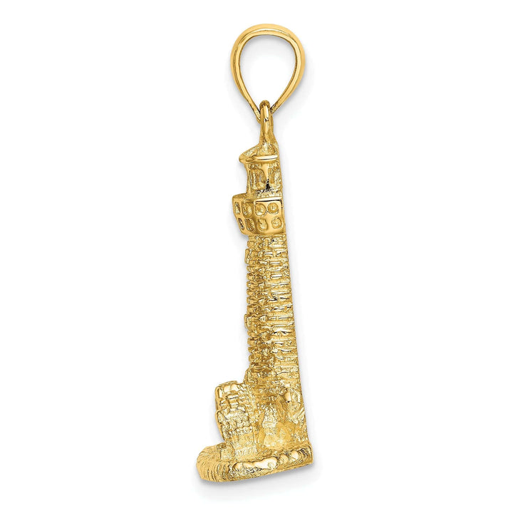 Lovely Rita's Pendants & Charms 14K Yellow Gold Polished Finish 2-D Assateague Island Lighthouse, Va Charm