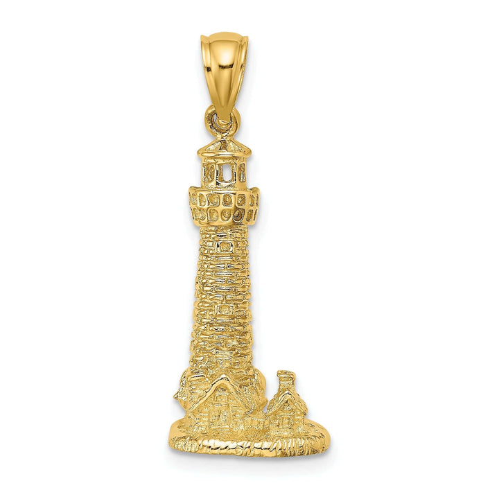 Lovely Rita's Pendants & Charms 14K Yellow Gold Polished Finish 2-D Assateague Island Lighthouse, Va Charm