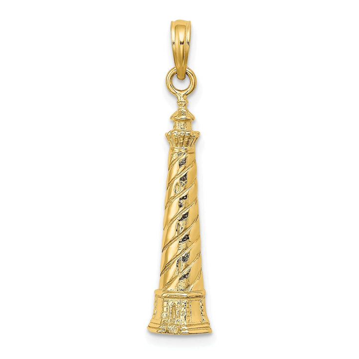 Lovely Rita's Pendants & Charms 14K Yellow Gold Polished Finish 2-D Cape Hatteras Lighthouse Charm