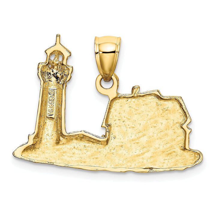 Lovely Rita's Pendants & Charms 14K Yellow Gold Polished Finish 2-D Nubble Lighthouse Charm