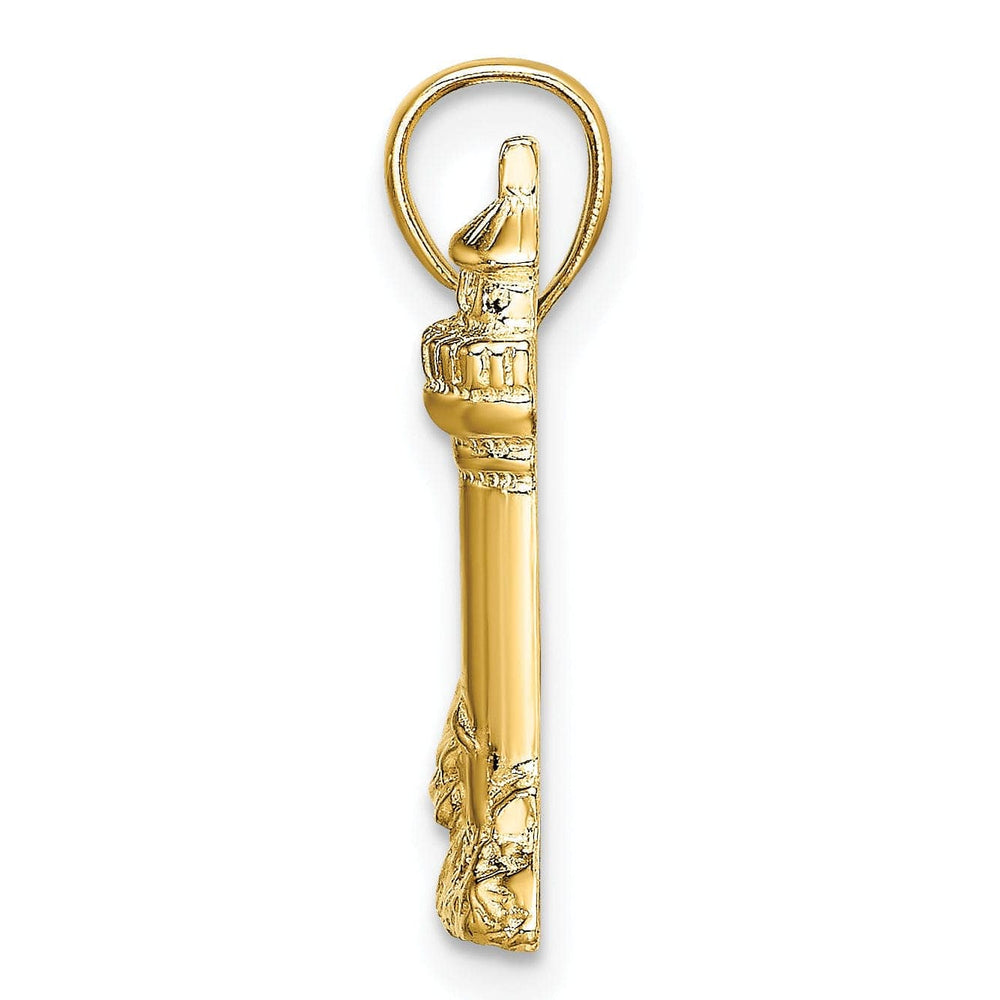 Lovely Rita's Pendants & Charms 14K Yellow Gold Polished Finish 2-D Nubble Lighthouse Charm