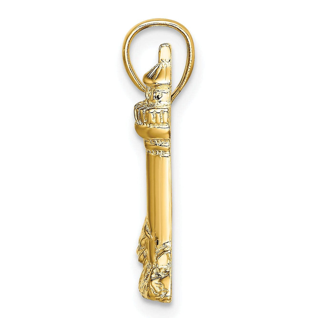 Lovely Rita's Pendants & Charms 14K Yellow Gold Polished Finish 2-D Nubble Lighthouse Charm