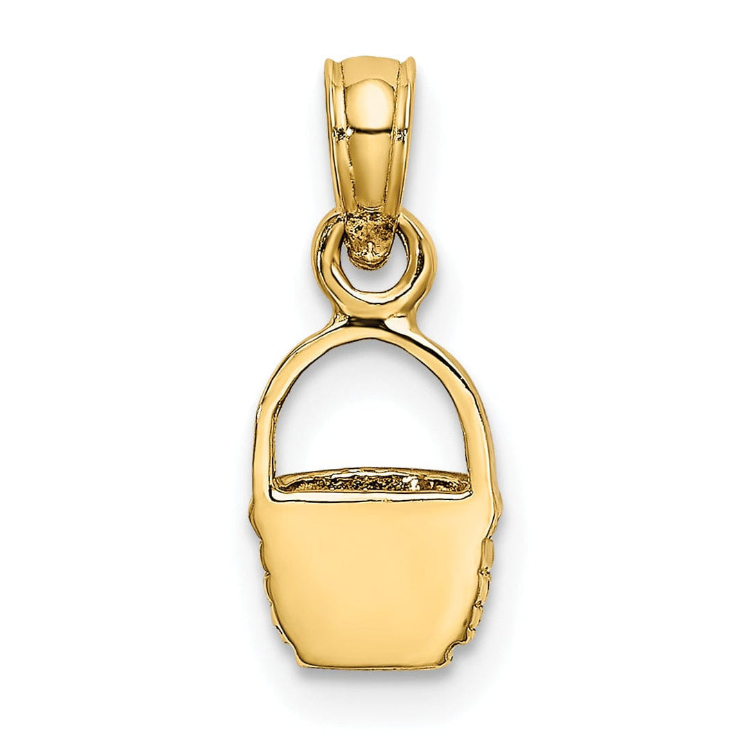 Lovely Rita's Pendants & Charms 14K Yellow Gold Polished Finish 2-Dimensional Flat Back Mini Basket Charm Pendant