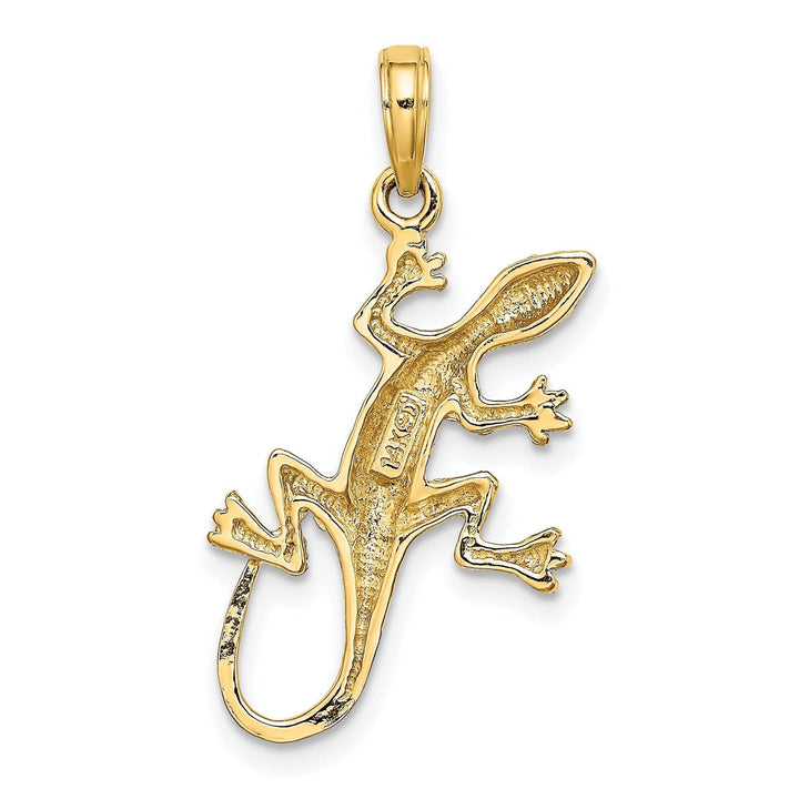 Lovely Rita's Pendants & Charms 14K Yellow Gold Polished Finish 2-Dimensional Gecko Charm Pendant