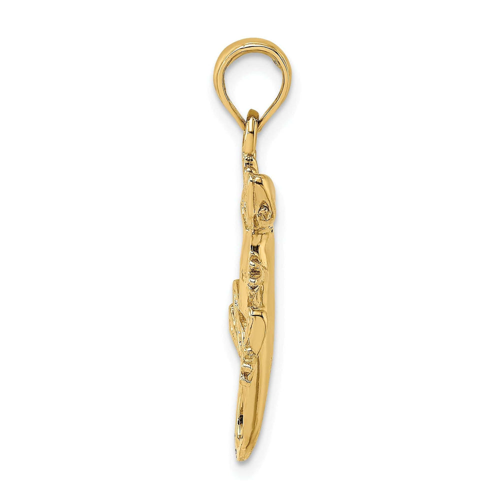 Lovely Rita's Pendants & Charms 14K Yellow Gold Polished Finish 2-Dimensional Gecko Charm Pendant