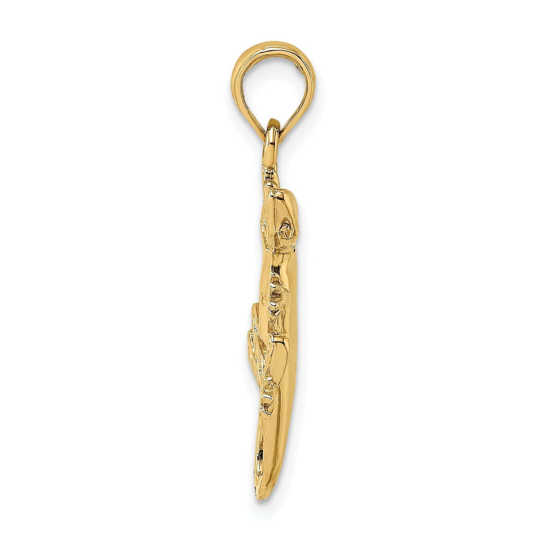 Lovely Rita's Pendants & Charms 14K Yellow Gold Polished Finish 2-Dimensional Gecko Charm Pendant