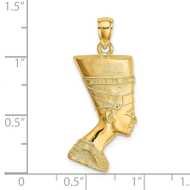 Lovely Rita's Pendants & Charms 14k Yellow Gold Polished Finish 2-Dimensional Queen Nefertiti Charm Pendant