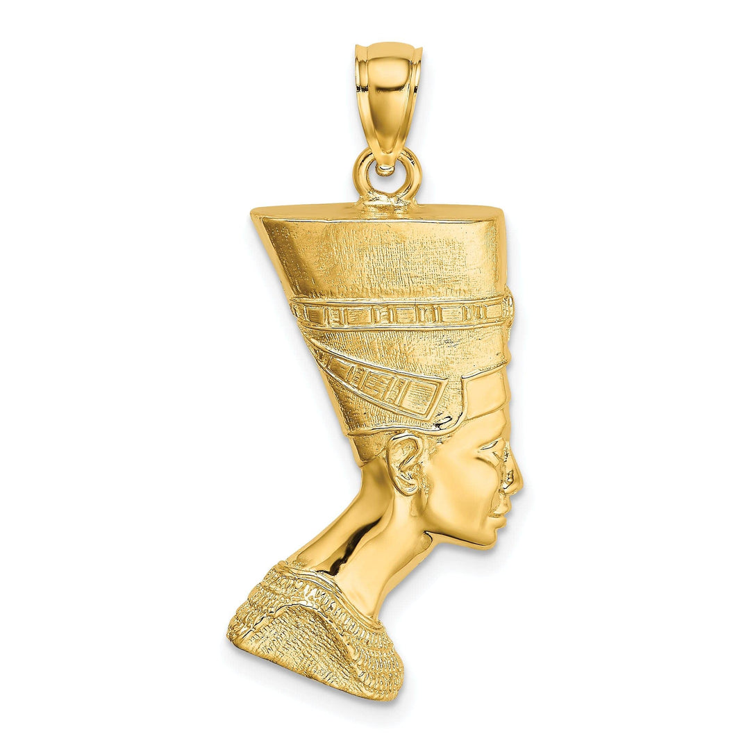 Lovely Rita's Pendants & Charms 14k Yellow Gold Polished Finish 2-Dimensional Queen Nefertiti Charm Pendant