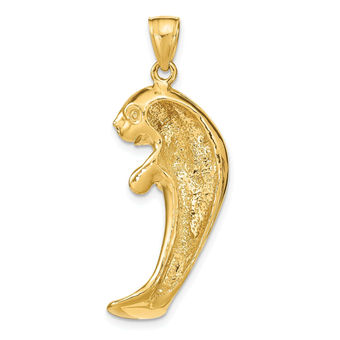 Lovely Rita's Pendants & Charms 14K Yellow Gold Polished Finish 2-Dimensional Single Manatee Charm Pendant