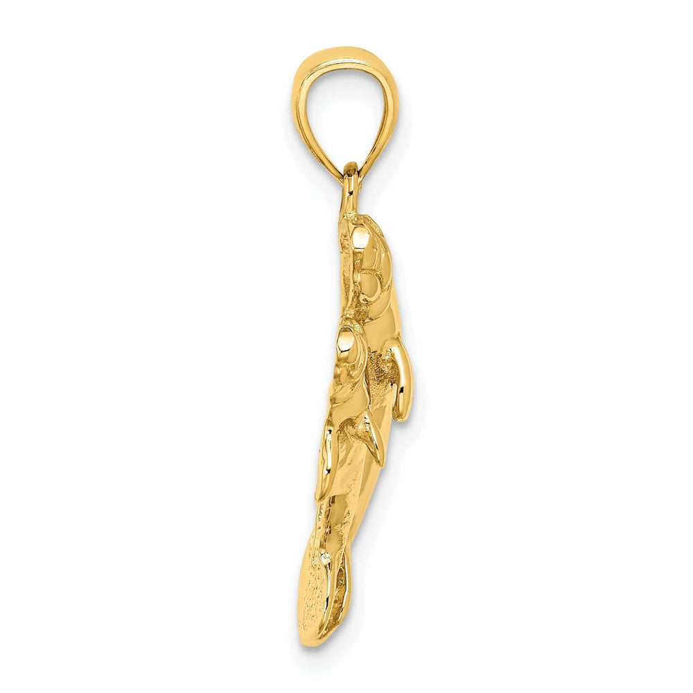 Lovely Rita's Pendants & Charms 14K Yellow Gold Polished Finish 2-Dimensional Two Manatees Design Charm Pendant