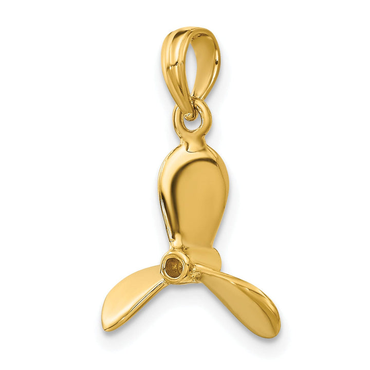 Lovely Rita's Pendants & Charms 14K Yellow Gold Polished Finish 3-D 3 Blades Boat Propeller Charm