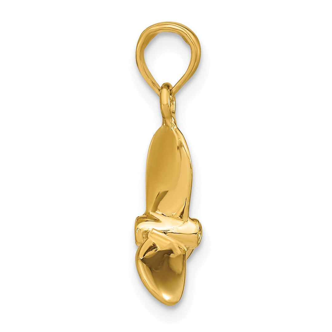 Lovely Rita's Pendants & Charms 14K Yellow Gold Polished Finish 3-D 3 Blades Boat Propeller Charm