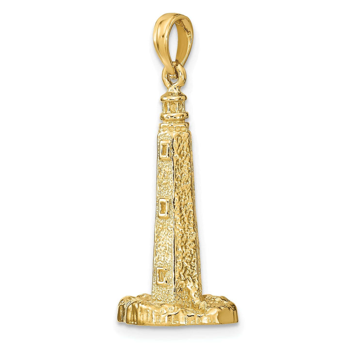 Lovely Rita's Pendants & Charms 14K Yellow Gold Polished Finish 3-D Cape Henlopen Lighthouse, De Charm Pendant