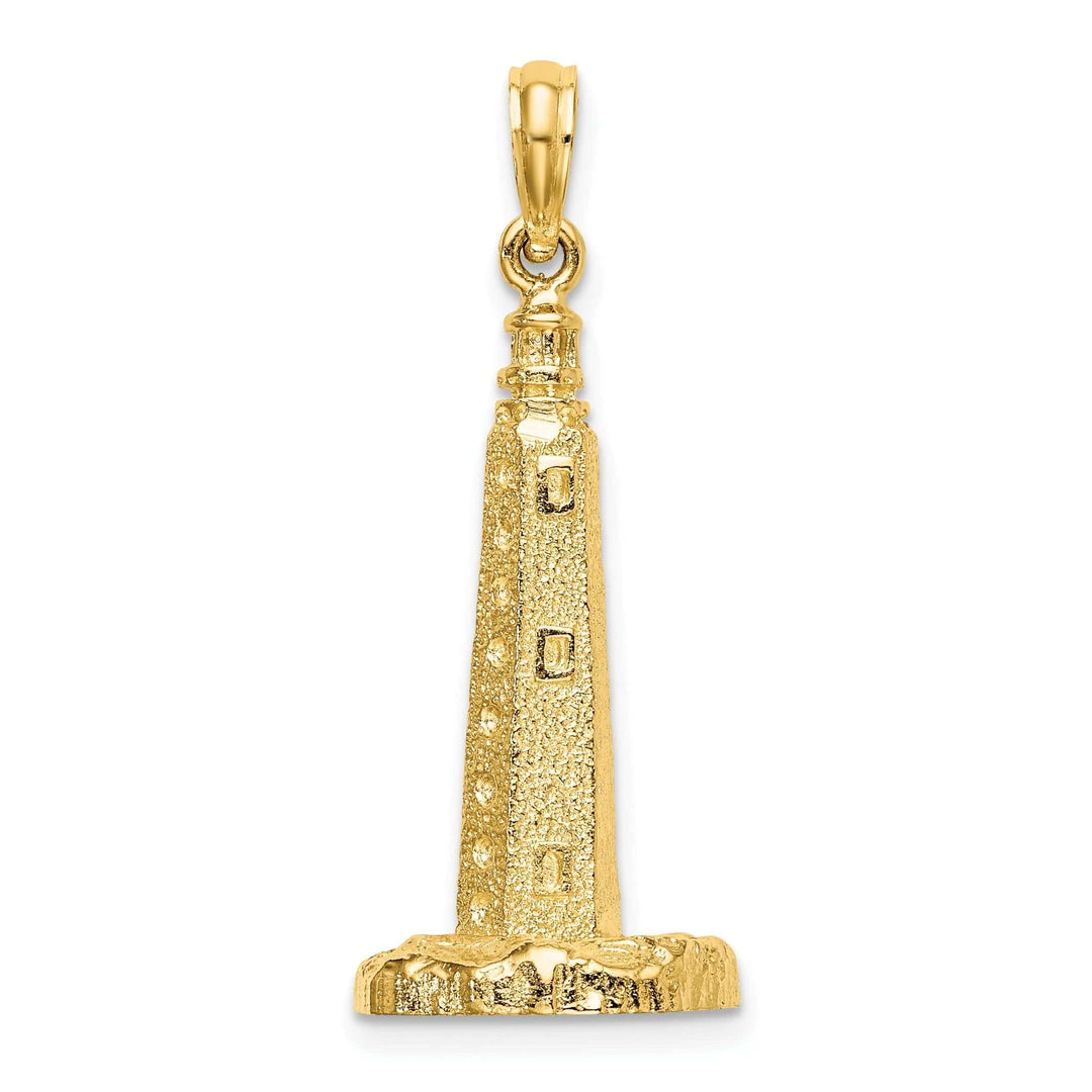 Lovely Rita's Pendants & Charms 14K Yellow Gold Polished Finish 3-D Cape Henlopen Lighthouse, De Charm Pendant