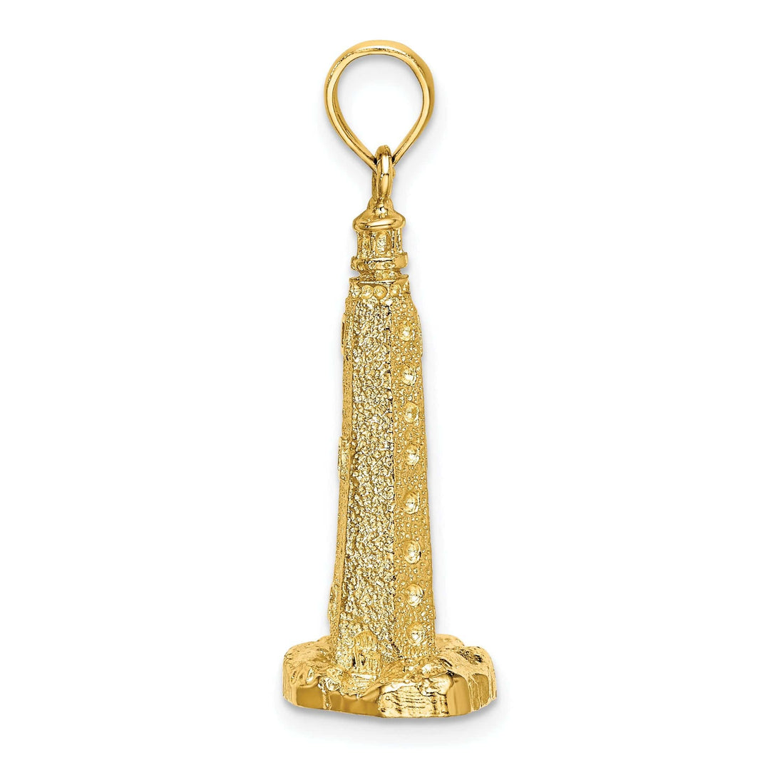 Lovely Rita's Pendants & Charms 14K Yellow Gold Polished Finish 3-D Cape Henlopen Lighthouse, De Charm Pendant