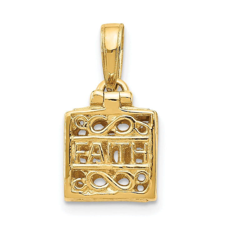 Lovely Rita's Pendants & Charms 14K Yellow Gold Polished Finish 3-D Faith and Hope Prayer Box Pendant