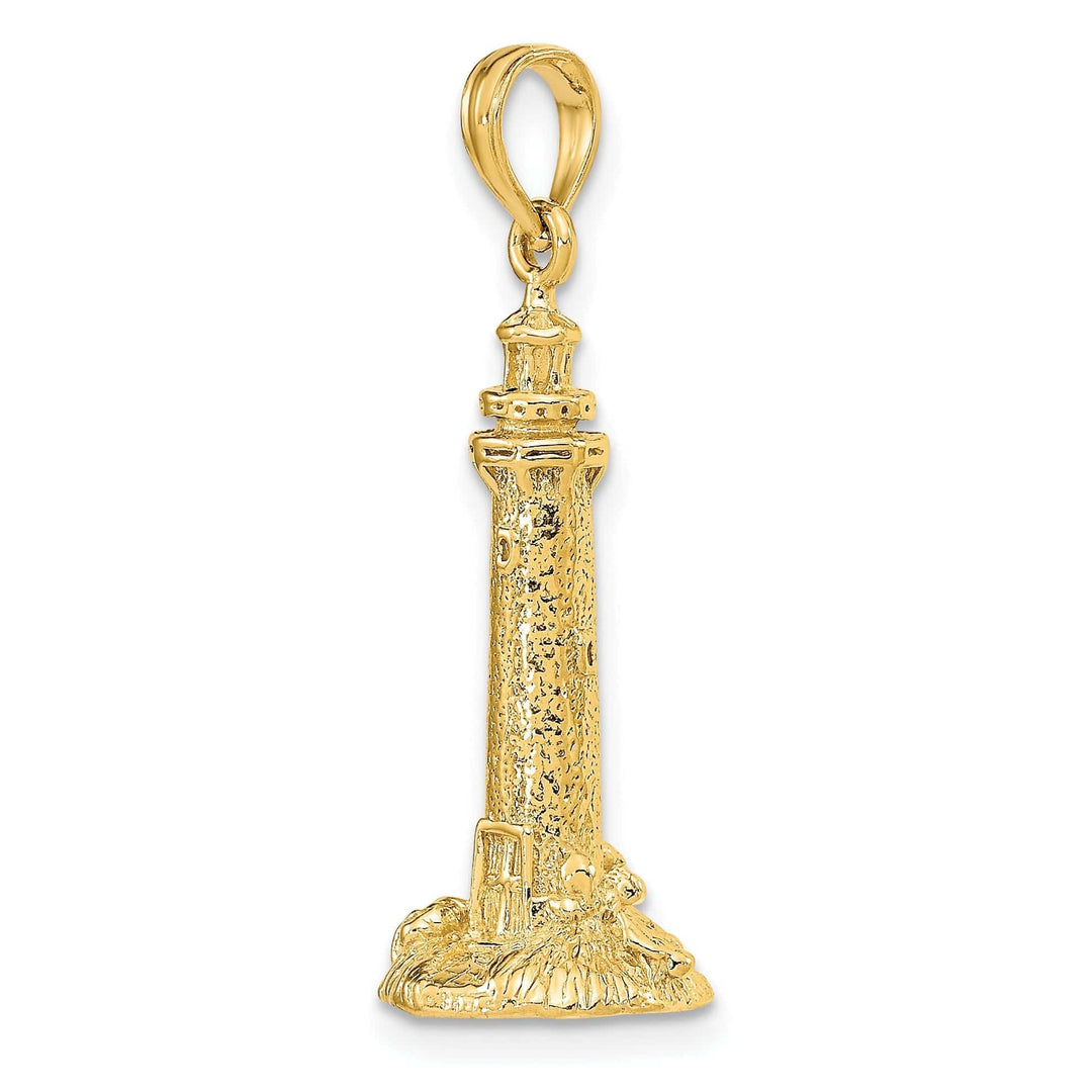 Lovely Rita's Pendants & Charms 14K Yellow Gold Polished Finish 3-D Fenwick Island Lighthouse, De Charm